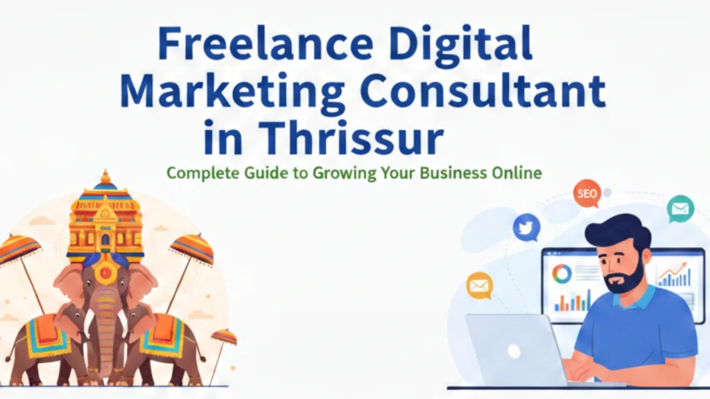 Digital marketing consultant in Thrissur working on SEO, analytics dashboard, and online business growth strategies